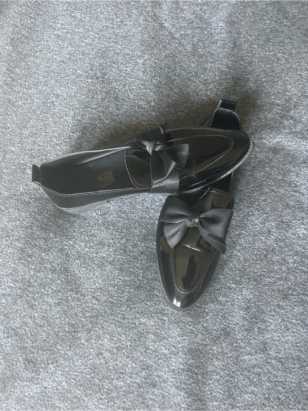 Women's Black Patent Bow Loafers